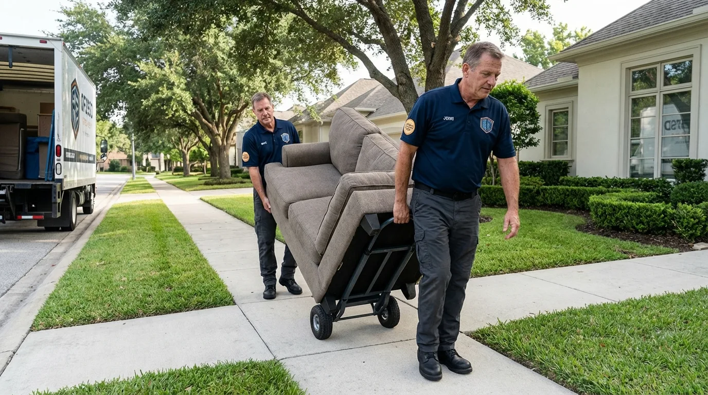 Local residential moving crew loading furniture in East Wenatchee, WA